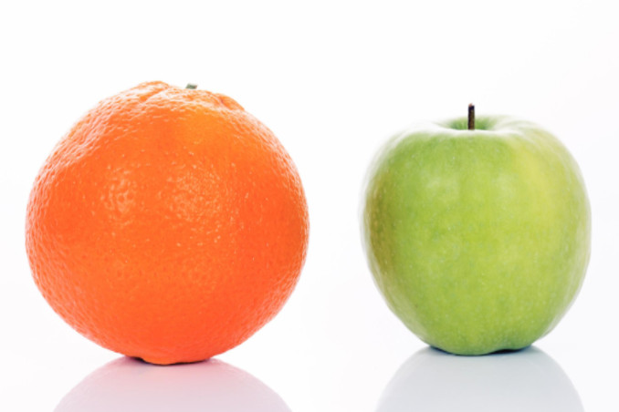 compare apples to oranges
